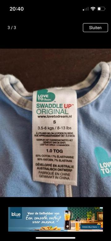 Swaddle up -inbaker slaapzak  beschikbaar voor biedingen