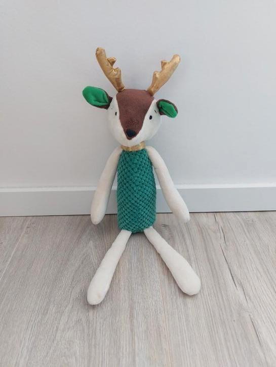 Knuffel Zeeman hert rendier groen K9882, Kinderen en Baby's, Speelgoed | Knuffels en Pluche, Zo goed als nieuw, Ophalen of Verzenden