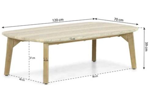 Mooie gemarmerde tuin-loungetafel NIEUW, Tuin en Terras, Tuintafels, Nieuw, Rechthoekig, Hout, Ophalen