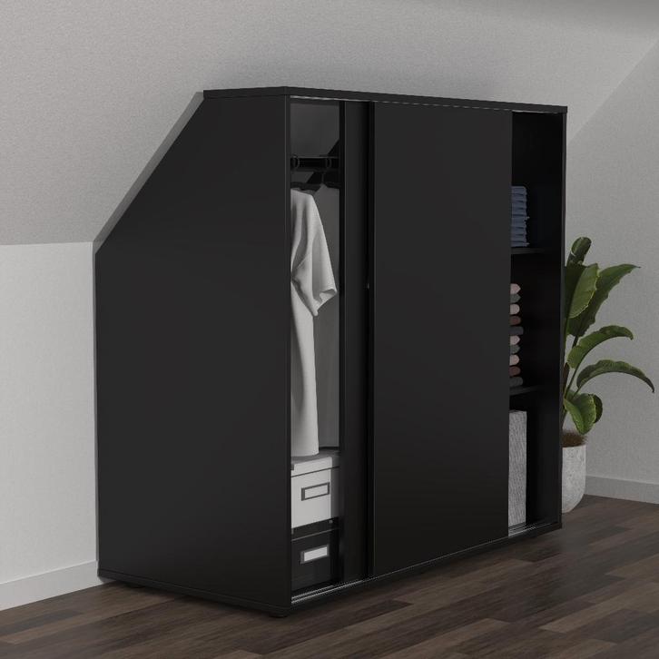 Kledingkast schuine wand zolder slaapkamer schuifdeuren, Huis en Inrichting, Kasten | Kledingkasten, Nieuw, Minder dan 100 cm