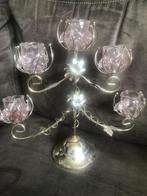 5 armige kandelaar metaal /verzilverd., Huis en Inrichting, Woonaccessoires | Kandelaars en Kaarsen, 25 tot 50 cm, Ophalen of Verzenden