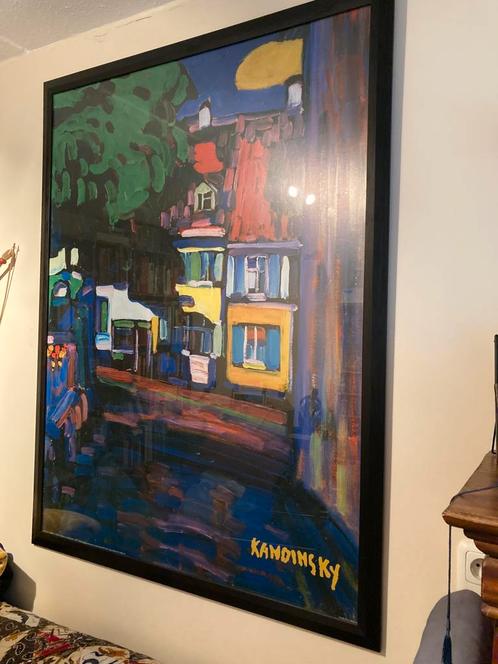 Grote Kandinsky poster in lijst 98x126 kleurrijk+expressief, Antiek en Kunst, Kunst | Schilderijen | Abstract, Ophalen