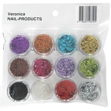12x HEXAGON glitter poeder beschikbaar voor biedingen