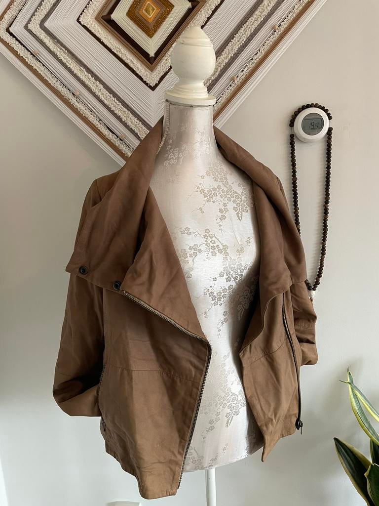 Nieuwe Muubaa leren jas dames - bruin mt 38, Kleding | Dames, Ophalen of Verzenden, Nieuw, Maat 38/40 (M), Bruin