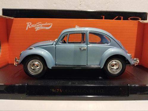 Volkswagen Kever Beetle metallicblue 1967 Signature 1:18 KRD, Hobby en Vrije tijd, Modelauto's | 1:18, Zo goed als nieuw, Auto
