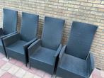 4 zwarte luxe verstelbare tuinstoelen, Ophalen, Gebruikt, Wicker