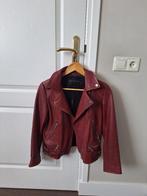 Rode leren jas Zara, Kleding | Dames, Zara, Ophalen of Verzenden, Zo goed als nieuw, Maat 36 (S)