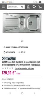 Dubbele Spoelbak RVS CENTA Hornbach, Ophalen, Gebruikt, 100 tot 150 cm, Minder dan 100 cm