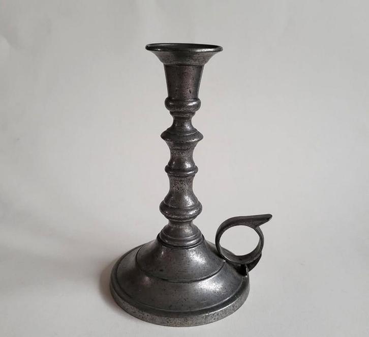 Duitse tinnen kandelaar, Antiek en Kunst, Antiek | Kandelaars, Overige materialen, Ophalen of Verzenden