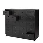 SHOWROOM Refurbished Apothekerkast Vintage Ladekast Zwart, Info@dehanzeherten.nl, 100 tot 150 cm, 5 laden of meer, Nieuw