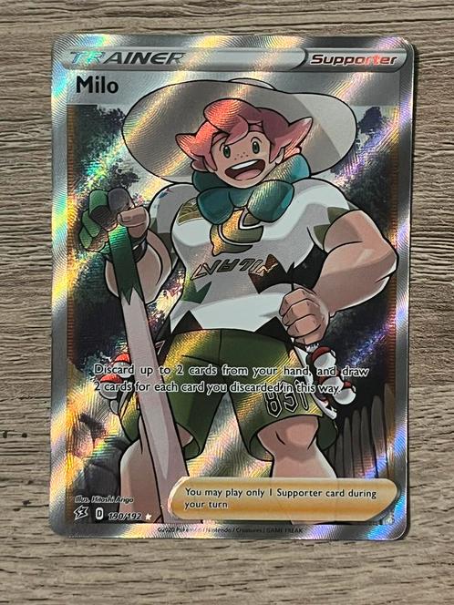 Milo - Rebel Clash 190/192 - Pokemon Kaart, Hobby en Vrije tijd, Verzamelkaartspellen | Pokémon, Zo goed als nieuw, Losse kaart