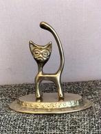 Poes ringhouder Walter Bosse style messing 9,5 cm hoog, Antiek en Kunst, Ophalen of Verzenden