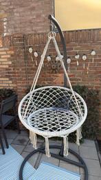 Te koop: Grijze macramé hangstoel – NIEUW – €15, Ophalen, Zo goed als nieuw, Buiten