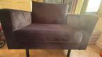 Zacht Fluweel grijze loveseat, Huis en Inrichting, Fauteuils, Ophalen, Zo goed als nieuw