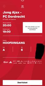 Jong ajax FC dordrecht, Tickets en Kaartjes, Seizoenskaart, Eén persoon, November