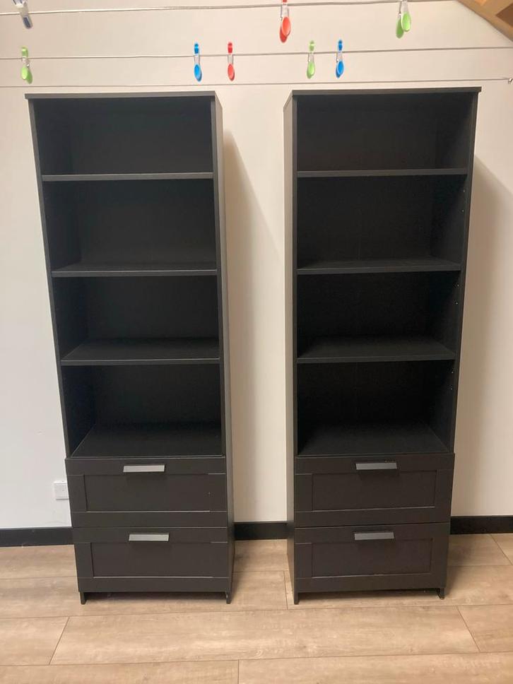 2x IKEA BRIMNES Boekenkast Zwart, Huis en Inrichting, Kasten | Boekenkasten, Gebruikt, 50 tot 100 cm, 150 tot 200 cm, 25 tot 50 cm