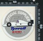 Sticker: Koni - Tyrrell F1 - Official Supplier, Verzamelen, Ophalen of Verzenden, Zo goed als nieuw, Auto of Motor