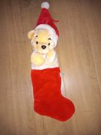 Exclusieve Disney Winnie the Pooh kerstsok jaren' 90, Ophalen of Verzenden, Winnie de Poeh of vrienden, Beeldje of Figuurtje