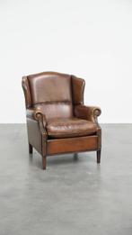 Comfortable schapenleren oorfauteuil met siernagels, Ophalen, Gebruikt, ., Klassiek