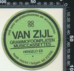 Sticker: Van Zijl Grammafoonplaten Musiccassettes - Hengelo, Ophalen of Verzenden, Zo goed als nieuw, Bedrijf of Vereniging