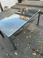 Glazen tafel 160 x 90 cm, Tuin en Terras, Tuintafels, Ophalen, Zo goed als nieuw, Rechthoekig, Aluminium