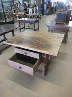 Oer 11615 18e eeuwse eiken betaaltafel met dubbele laden, Ophalen