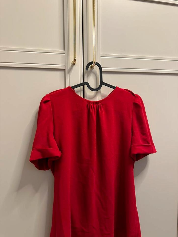 Zara rode blouse tops top chique M hoge kraag, Kleding | Dames, T-shirts, Nieuw, Maat 38/40 (M), Rood, Korte mouw, Ophalen of Verzenden