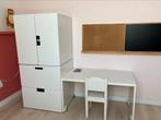 Ikea STUVA combi met deuren en laden en tafel/bureau wit, 50 tot 70 cm, Zo goed als nieuw, Ophalen, Minder dan 90 cm
