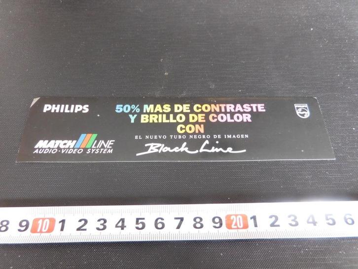 sticker PHILIPS Match Line Audio Video System  Black Line, Verzamelen, Stickers, Zo goed als nieuw, Bedrijf of Vereniging, Ophalen