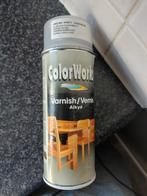 Vernis zijdeglans - spuitbus restant, Doe-het-zelf en Verbouw, Verf, Beits en Lak, Ophalen, Gebruikt
