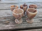 5 vintage marmeren onyx eierdopjes, Ophalen of Verzenden