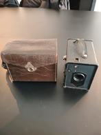 Antieke Agfa Box Camera met lederen tas, Ophalen of Verzenden, Gebruikt, Compact, Overige Merken