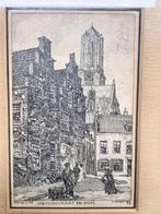 Utrecht Voetiusstraat en Dom, tekening N.P. Matthes, 1942, Antiek en Kunst, Verzenden