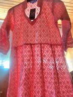 Geborduurd chikankari anarkali jurk | India | Nieuw, Kleding | Dames, Jurken, Maat 38/40 (M), Zo goed als nieuw, Roze, Boven de knie