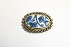 zilveren broche delfts blauw porselein zilver antieke broche, Sieraden, Tassen en Uiterlijk, Antieke sieraden, Ophalen of Verzenden
