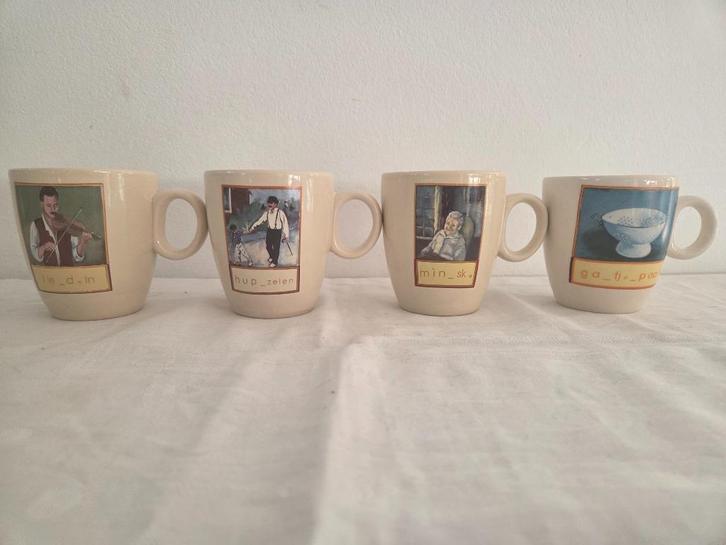 Groningen: C1000 C-1000 4x mok beker, Huis en Inrichting, Keuken | Servies, Zo goed als nieuw, Kop(pen) en/of Schotel(s), Overige stijlen