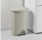 Prachtige Beige Pedaalemmer 50L, Kunststof, Met pedaal, 50 tot 75 cm, Nieuw