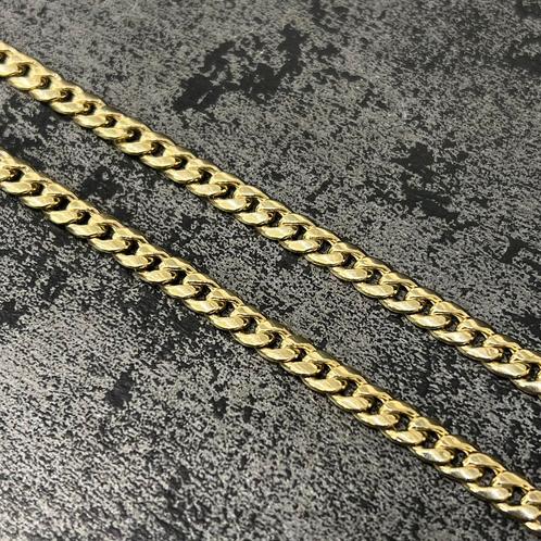 14k gouden ketting cuban schakel italy 60 cm, Sieraden, Tassen en Uiterlijk, Kettingen, Nieuw, Goud, Ophalen of Verzenden