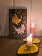 Vintage Scandinavische tegeltableau, wandplaqette, vogels, Antiek en Kunst, Ophalen of Verzenden