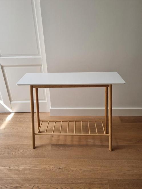 Console Tafel - Bamboe & Wit Hout, Huis en Inrichting, Tafels | Sidetables, Gebruikt, 25 tot 50 cm, 50 tot 100 cm, Rechthoekig
