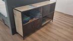 Ladekast kast zwart staal hout 168x40x90 vintage industriële, Ophalen, Gebruikt, 150 tot 200 cm, Zwaar industrieel