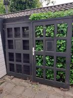 Dubbele merbau poortdeuren, Ophalen, Gebruikt, 150 tot 200 cm, Hout