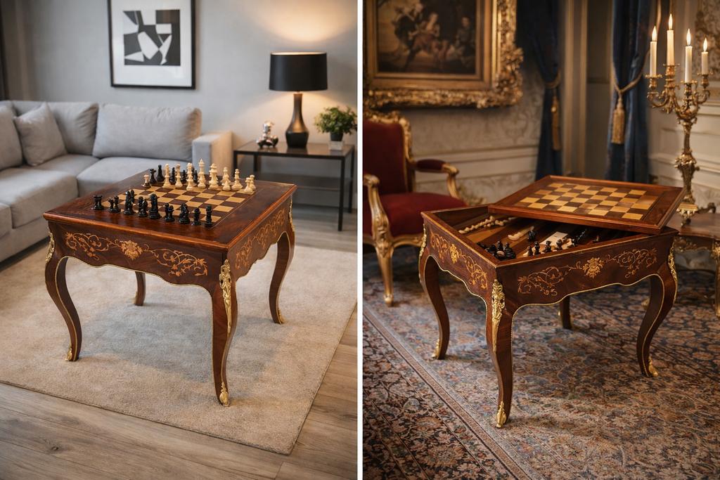 ️ Luxe Schaak & Backgammon Tafel, Ophalen of Verzenden, Zo goed als nieuw, 75 m² of meer