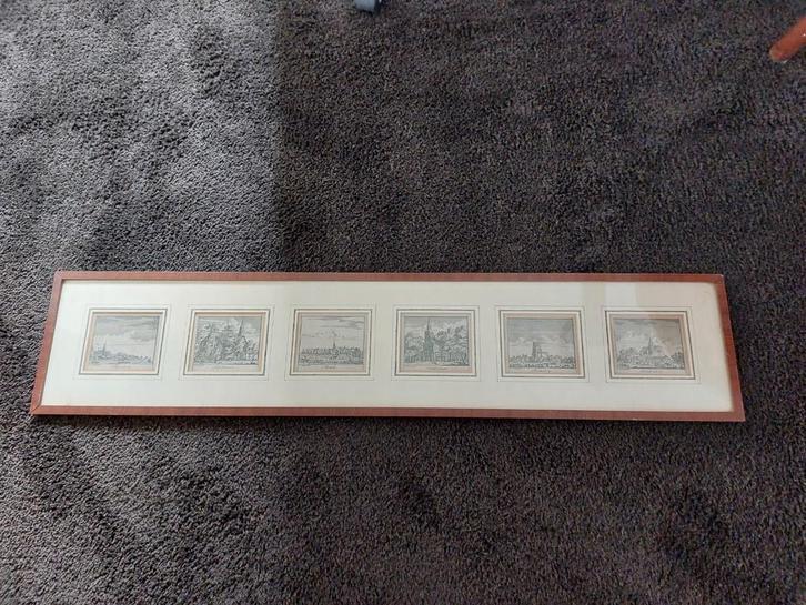 Zes ingelijste gravures van A. Zeeman., Antiek en Kunst, Kunst | Etsen en Gravures, Ophalen of Verzenden