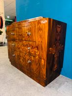 Uniek Art Deco ladekastje vintage notenhouten commode, Antiek en Kunst, Antiek | Meubels | Kasten, Ophalen