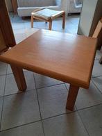 Massief eiken bijzettafeltje, Ophalen, Minder dan 55 cm, Gebruikt, Rechthoekig