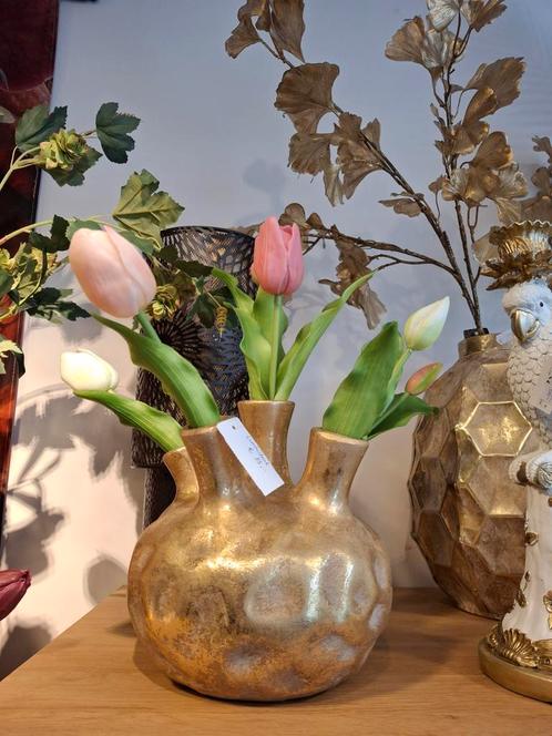 Tulpenvaas fabio verkrijgbaar in 2 maten, Huis en Inrichting, Woonaccessoires | Vazen, Nieuw, Wit, Minder dan 50 cm, Aardewerk of Porselein