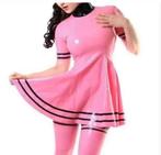 Mooie latex jurk met hals, tm 2XL (op maat), Kleding | Dames, Verzenden, Nieuw, Roze