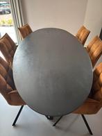 Zwart ovalen houten tafel spinpoot 2.40m, Huis en Inrichting, Tafels | Eettafels, Ophalen, 100 tot 150 cm, 200 cm of meer, Zo goed als nieuw