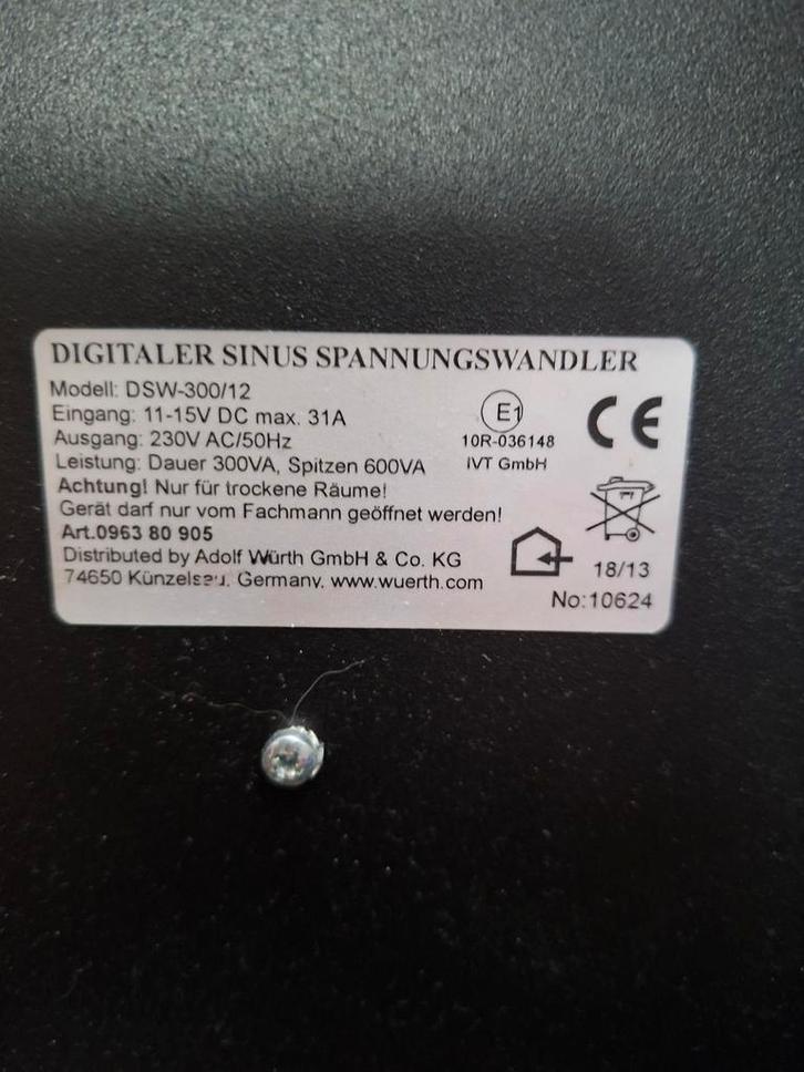 Würth DSW-300/12 Omvormer, Auto diversen, Jumpstarters, Gebruikt, Ophalen